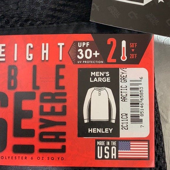 PolarMax (2) BASELAYER MID-WT DBL LAYER BASELAYER HENLEY - Arctic Grey/blk - Picture 7 of 12